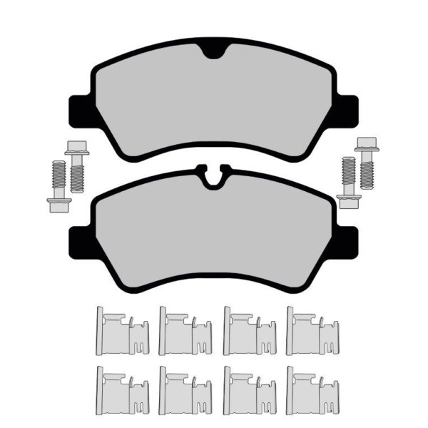 Brake Pad Set - with 2 separate wear leads (480mm) & fitting image